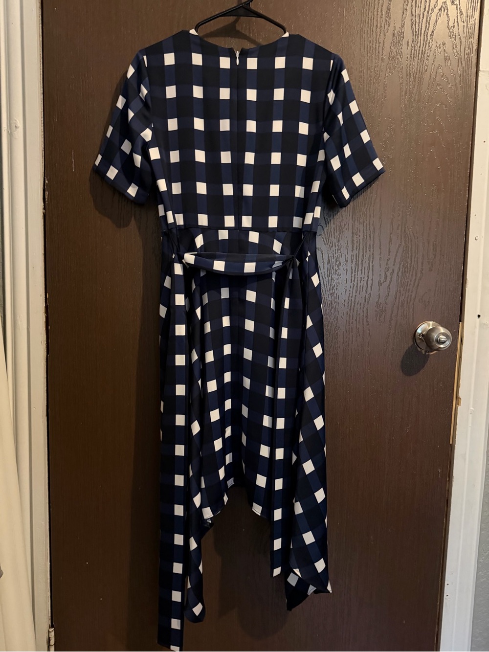 Banana Republic Navy and White Gingham Hanker chief Midi Dress Size 6